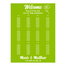 Classic Citrus Green Floral Wedding Seating Chart