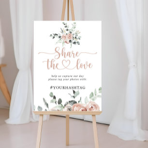 Affiche Classic Dusty Rose Partagez le hashtag Love