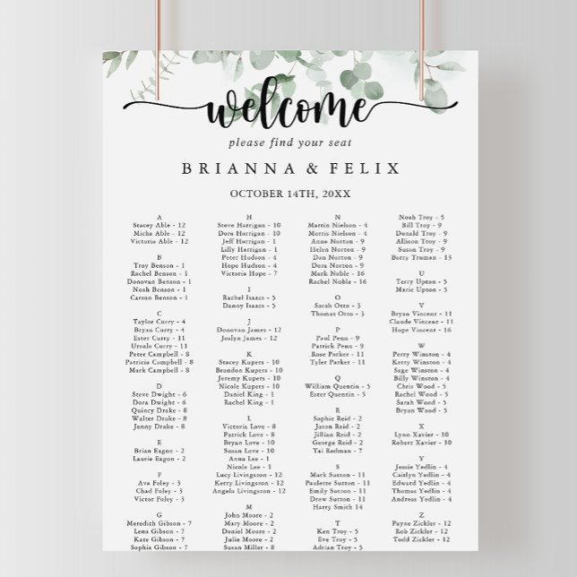 Affiche Classic Eucalyptus Alphabétique (Créateur téléchargé)