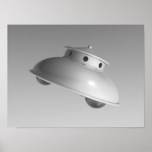 Affiche Classic Flying Saucer BW