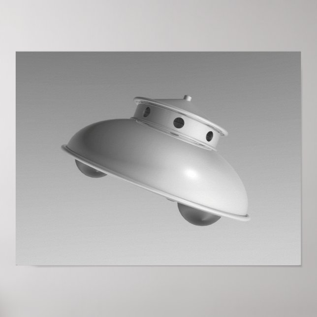 Affiche Classic Flying Saucer BW (Devant)