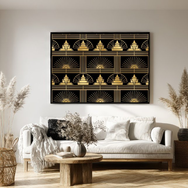 Affiche Classic Gold & Black Art Deco Seamless Pattern (Créateur téléchargé)