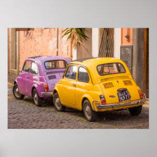 Affiche Classic italien Fiat 500 voitures à Rome Italie