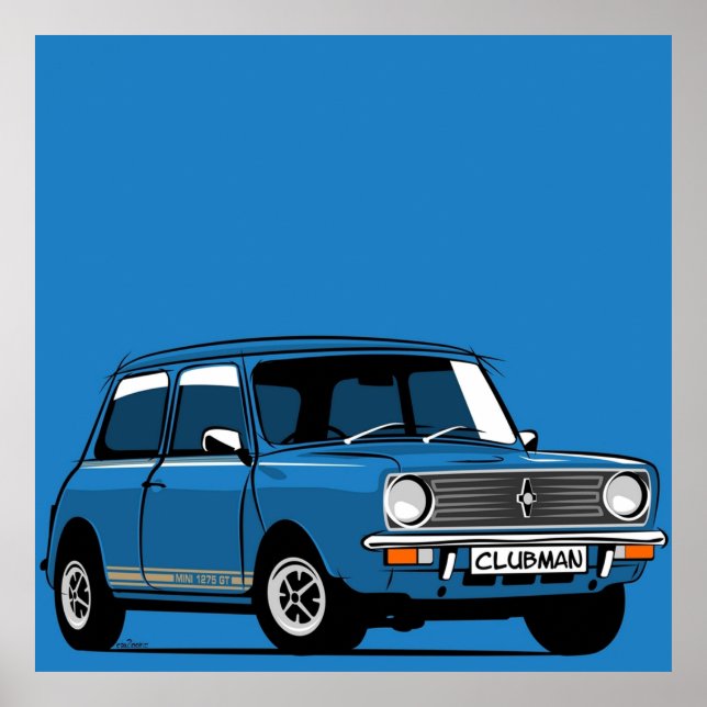 Affiche Classic Mini Clubman 1275 GT (Devant)
