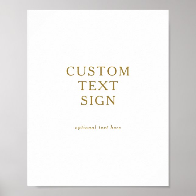 Affiche Classic Minimalist Gold Cards and Gifts Custom (Devant)
