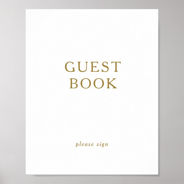 Affiche Classic Minimalist Gold Guest Book Sign (Devant)