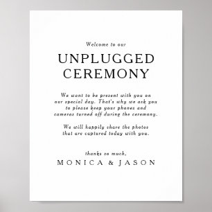 Affiche Classic Minimalist Unplugged Ceremony Sign