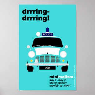 Affiche Classic Original Mini Police van minimalist art