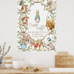 Affiche Classic Peter le lapin Baby Diaper Raffle Budget
