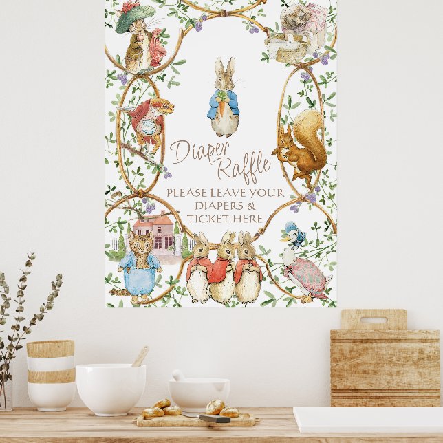 Affiche Classic Peter le lapin Baby Diaper Raffle Budget (Cuisine)