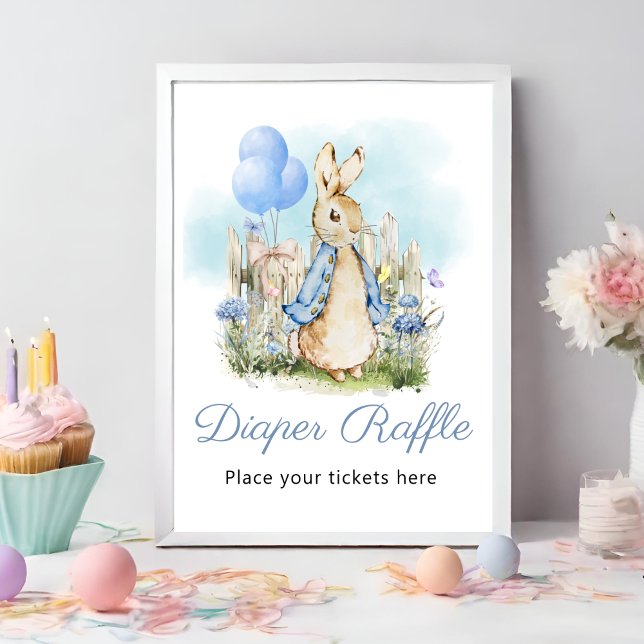 Affiche Classic Peter Rabbit Baby shower Déchets Raffle (Créateur téléchargé)