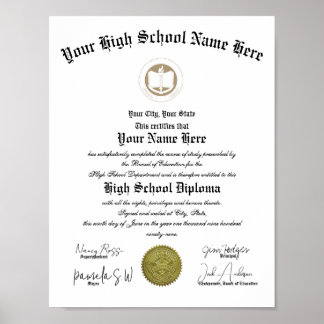 Affiche Classic portrait High School Diploma 