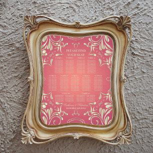 Affiche Classic Romantique Mariage rose or