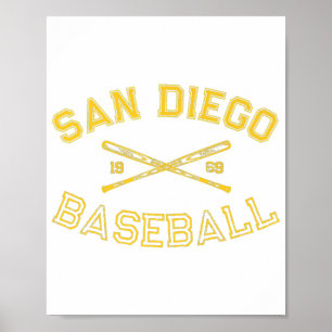 Affiche Classic San Diego California Baseball Fan Retro Vi