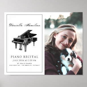 Affiche Classic Simple White Piano Considérant Photo Poste