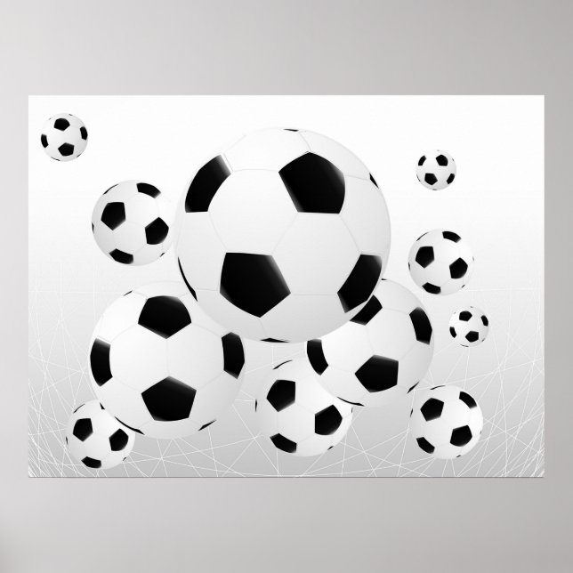 Affiche Classic Soccer Football Balls Flying Sports (Devant)