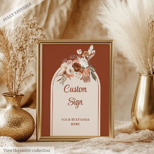 Affiche Classic Terracotta Pampas Sage Boho Arch Mariage
