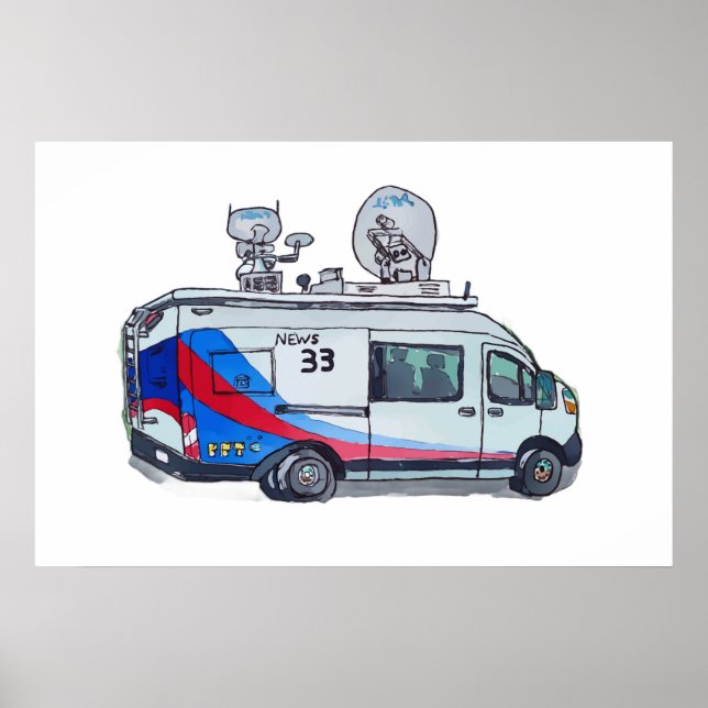 Affiche Classic TV News Van (Devant)