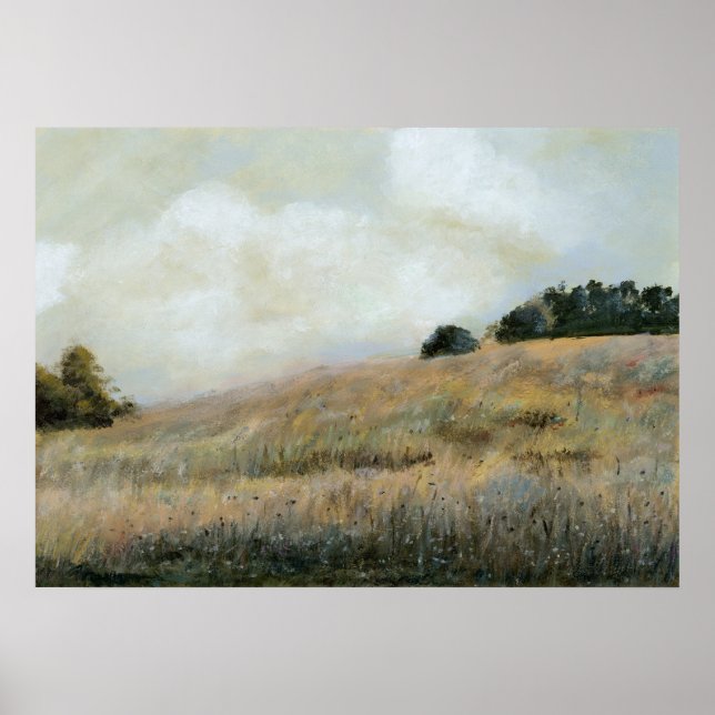 Affiche Classic Wheatfield Vintage Country Landscape Art (Devant)