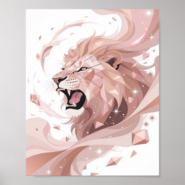 Affiche Classique Argent LION KING Design Gras (Devant)