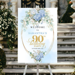 Affiche Classique Bleu Clair Eucalyptus 90 Bienvenue d'ann