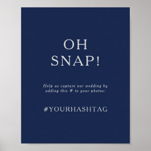 Affiche Classique bleu marine   Argent Oh Snap Mariage Has