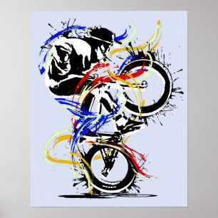 Affiche Classique BMX Flatland coloré