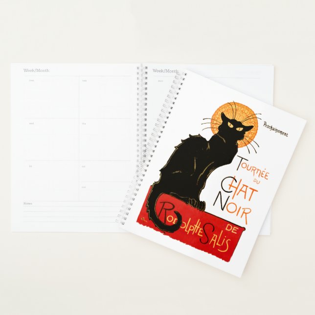 Affiche Classique Chat Noir de Steinlen en Noir (Devant avec enveloppe)