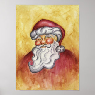 Affiche classique du Père Noël Art de Noël