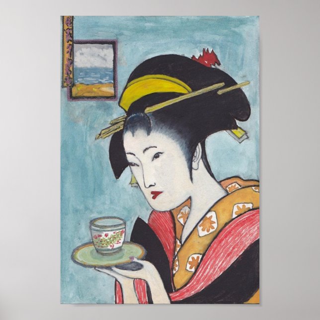 Affiche Classique japonais Geisha Lady Art (Devant)