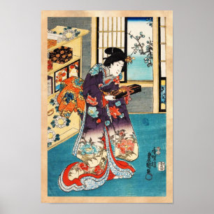 Affiche Classique japonais vintage ukiyo-e geisha Utagawa