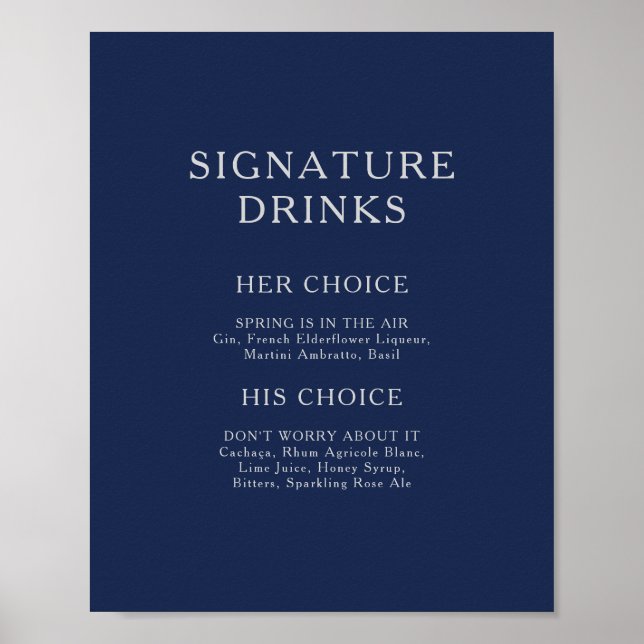 Affiche Classique Minimal Marine Bleu signature Argent Boi (Devant)