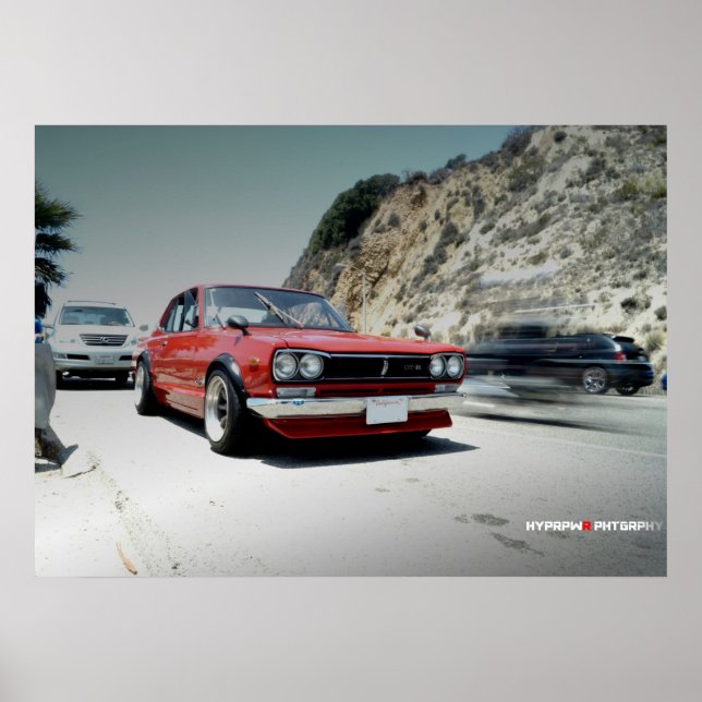 Affiche "Classique" Nissan Hakosuka Skyline sur PCH (Devant)