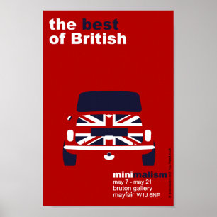 Affiche Classique Original Mini Cooper art minimaliste