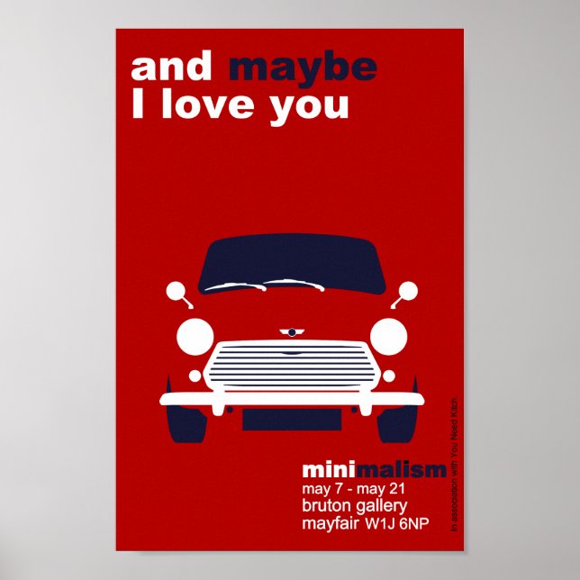 Affiche Classique Original Mini Cooper art minimaliste (Devant)