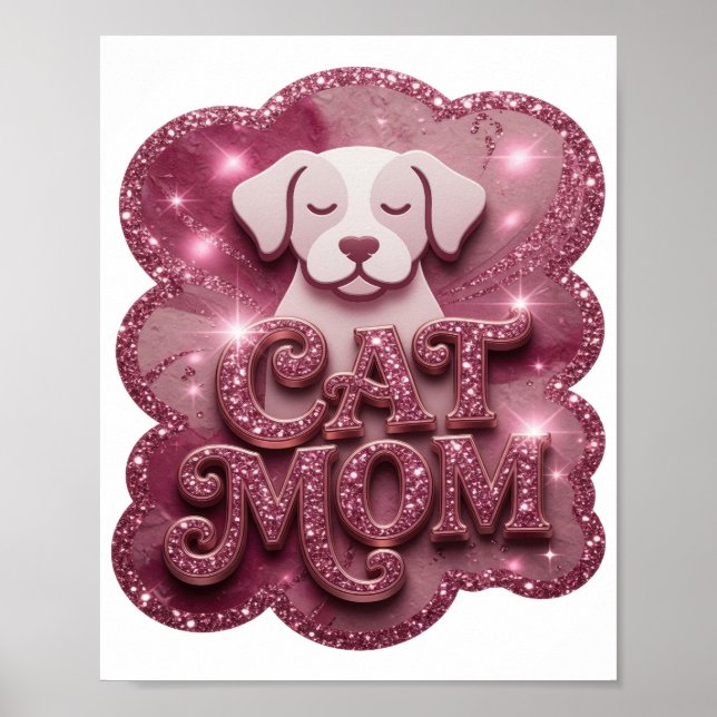 Affiche Classique Rose MAMAN CHAT (Devant)