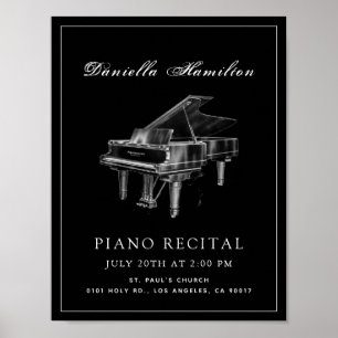Affiche Classique Simple Noir Piano Considérant