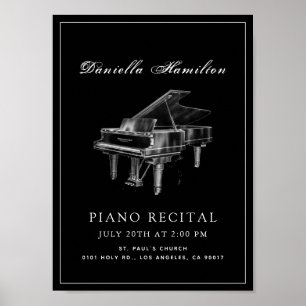 Affiche Classique Simple Noir Piano Considérant