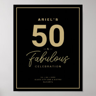 Affiche Classy Black & Gold 50 & Fabuleux fête d'anniversa