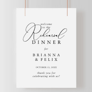 Affiche Classy Chic Minimalist Rehearsal Dinner Welcome