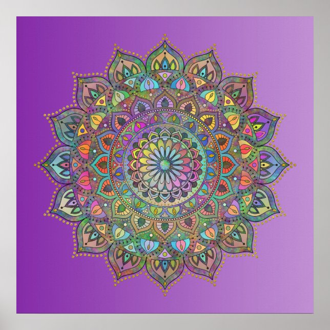Affiche Classy Colorfully Mandala India Style 1 (Devant)
