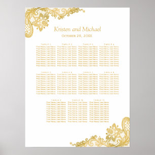 Affiche Classy Gold Mariage en dentelle
