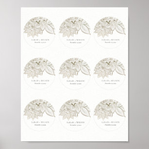 Affiche Classy Ornate Paisley Ivory Gold Mariage lags