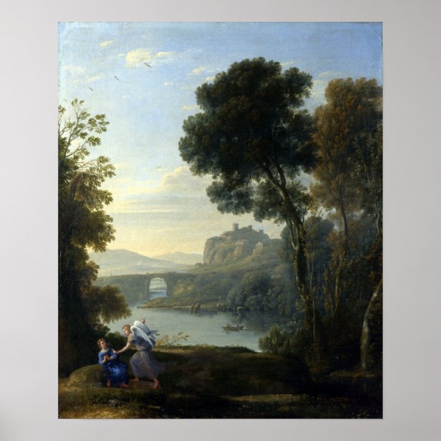 Affiche Claude Lorrain Paysage avec Hagar et l'Ange (Devant)