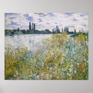 Affiche Claude Monet  � aux fleurs près de V � theuil
