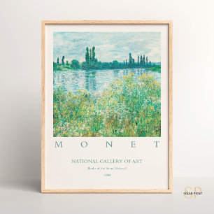Affiche Claude Monet Banks de la Seine Peinture Vintage