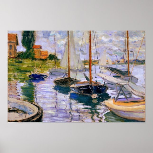 Affiche Claude Monet - Bateaux à voile sur la Seine (Devant)