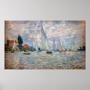 Affiche Claude Monet - Bateaux Regatta à Argenteuil