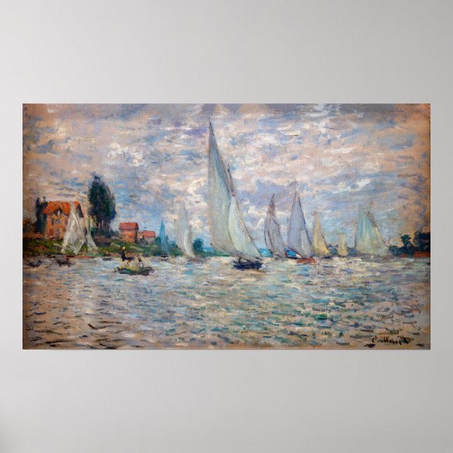 Affiche Claude Monet - Bateaux Regatta à Argenteuil (Devant)