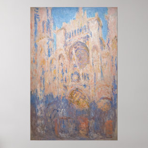 Affiche Claude Monet - Cathédrale de Rouen au coucher du s